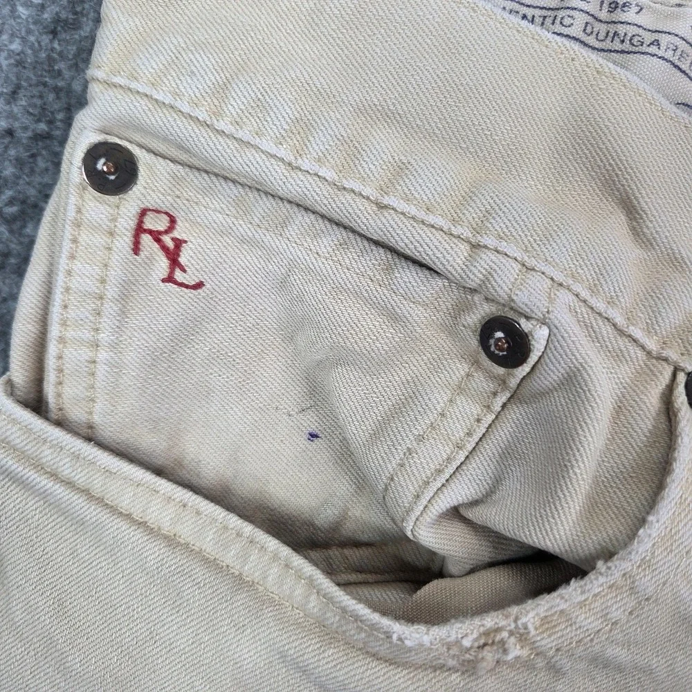 Polo Ralph Lauren Jeans Mens 34x30 Beige Slim Straight‎ Stretch Denim Pants